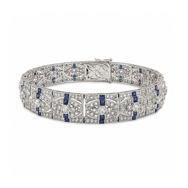 18K Blue Sapphire Diamond Bracelet